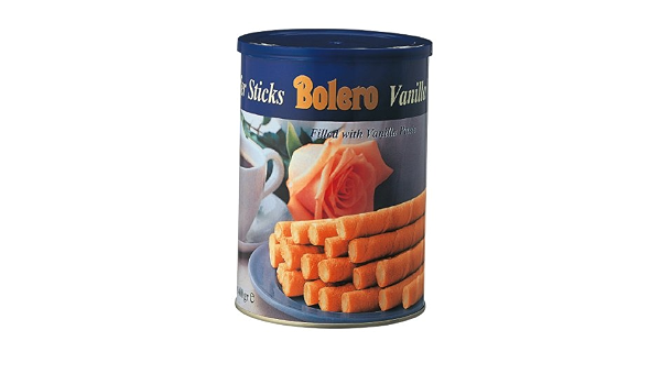 Вафельные палочки bolero ванильные, 400г (жб) (729612384031)