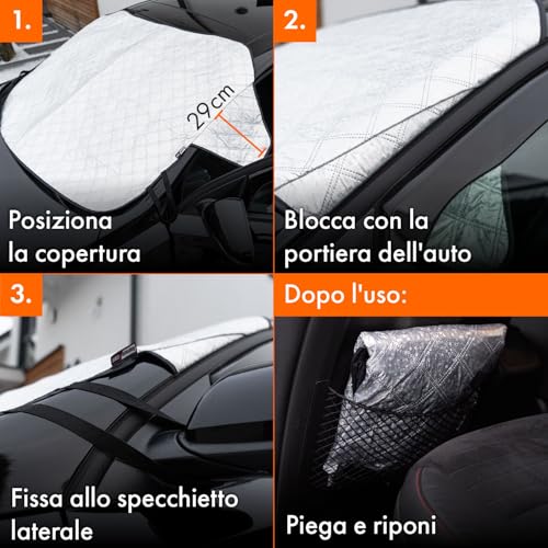 Upgrade4cars Windscreen Cover for Summer Car | Tarpaulin 145 x 100 cm | Anti-UV Protection Cover