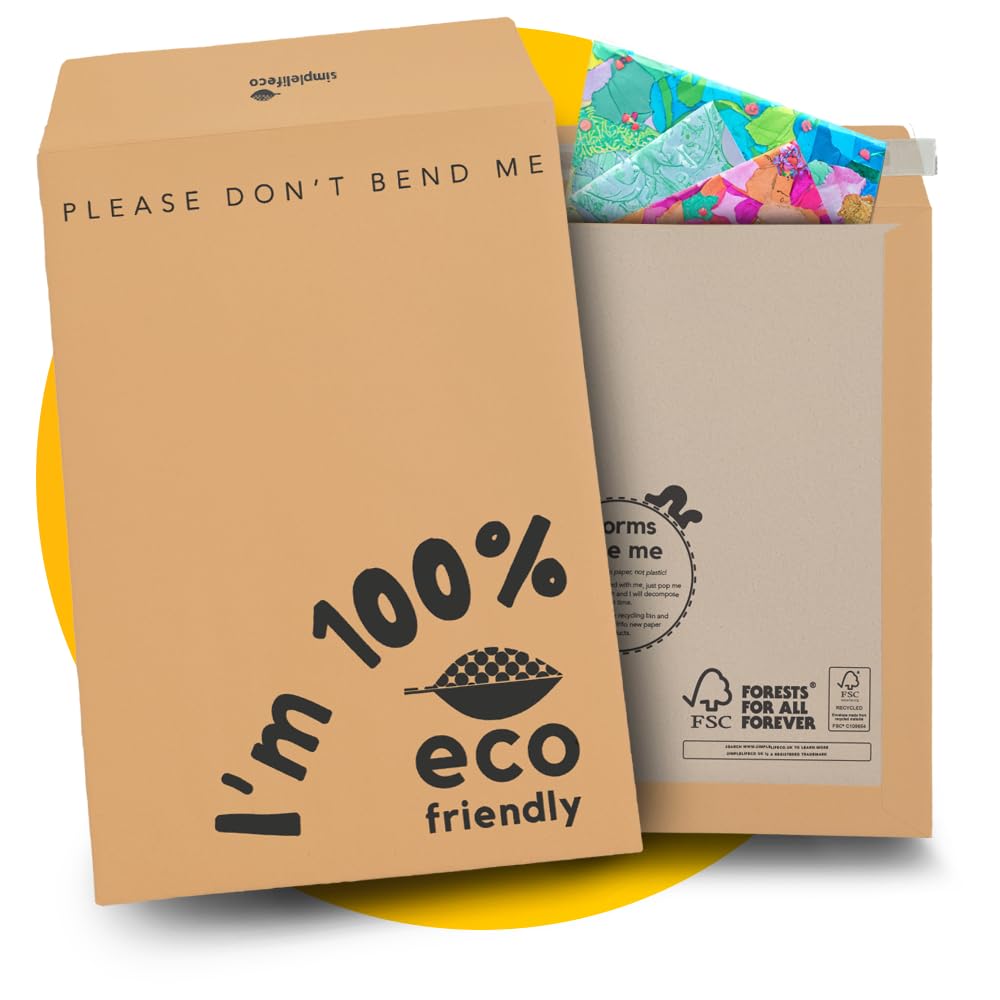 Simplelifeco UK 20 x FSC Certified Board Backed Envelopes (A4/C4) | Eco Friendly Please Do Not Bend Envelopes for Certificates, Documents & Art Prints