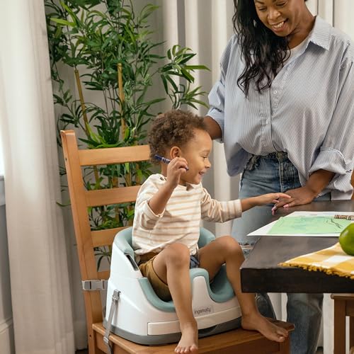 INGENUITY BABY BASE 2-IN-1 BOOSTER FEEDING AND FLOOR SEAT WITH SELF-STORING TRAY – MIST