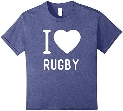 Kids Funny Rugby T Shirts Gifts Players I Heart to Play Rugby. 8 Heather Blue