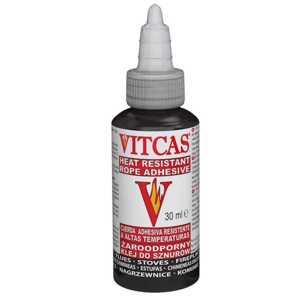 VITCAS 30 ml Heat Resistant Black Rope Sealant - Easy Application - Securing Thermal Rope - Ceramic Fiber Seal - Easily sets - Up to 1000 degree Celsius