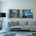 2 Packs 5D DIY Diamond Painting Set Full Drill Diamond Painting Starry Night Wall Stickers For Living Room(30X40CM/12X16inch)