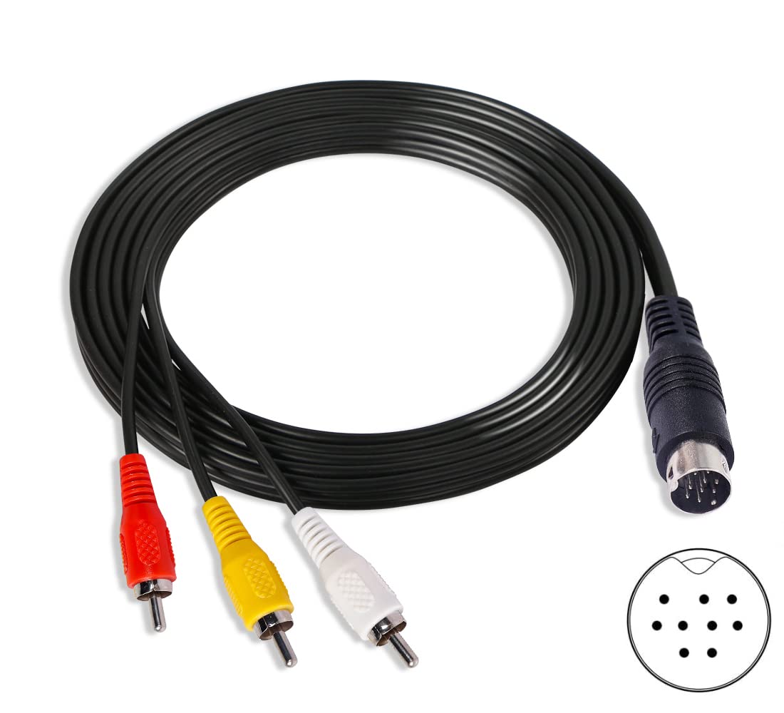 YAODHAOD 1.8M AV Cable RCA Cable Connection Cord for Sega Genesis 2 & 3,Speaker Audio and Video
