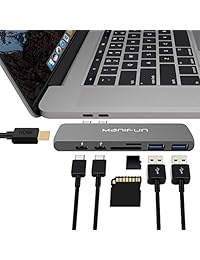 Manifun USB C Hub 7 en 2 USB Tipo C a HDMI 4K USB C X2 USB 3.0 X2 SD Micro SD Lector compatible con MacBook Pro 2016 2017 2018 MacBook Air 2018