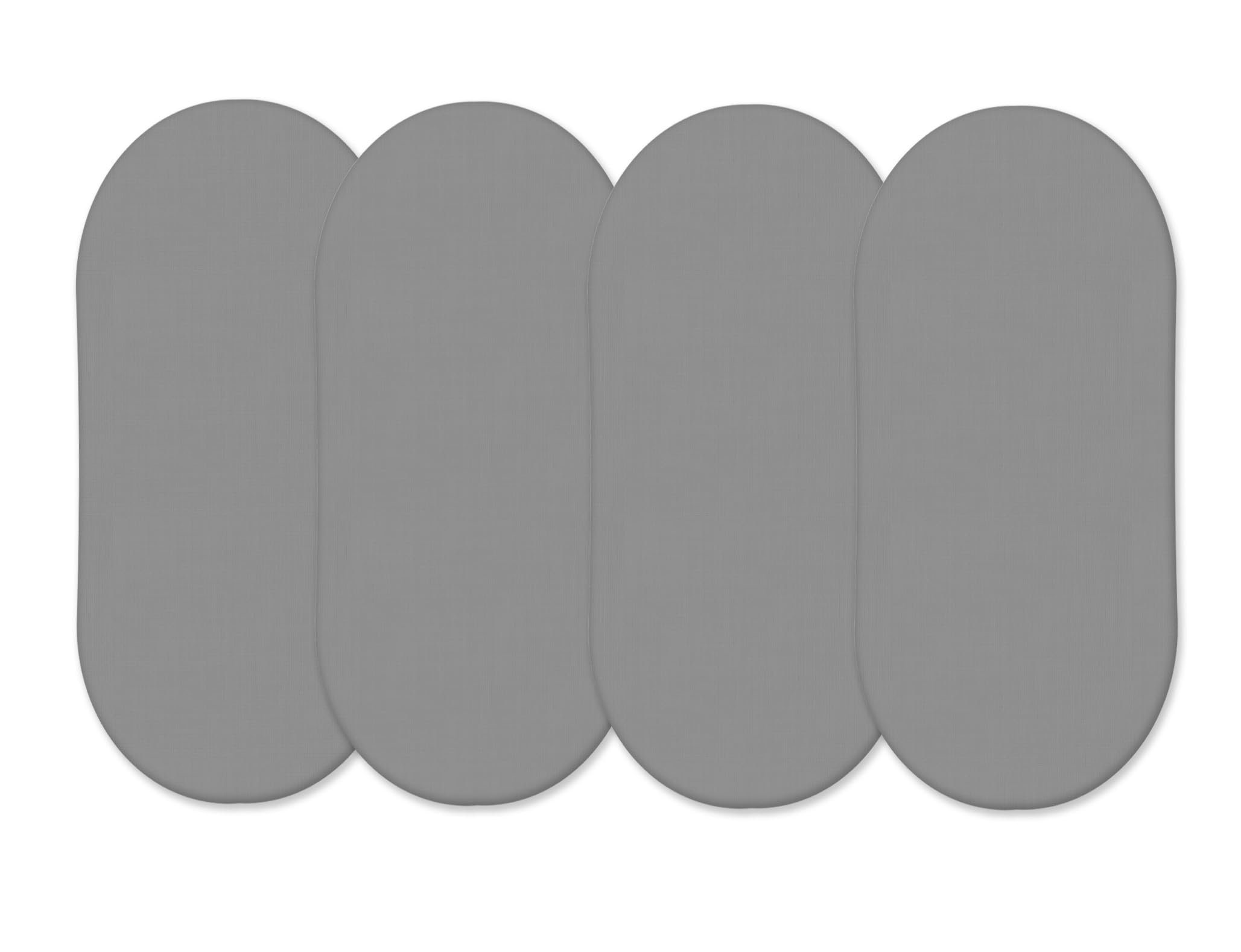 4 x Moses Basket Fitted Sheets (75 x 35 cm) | Ultra Soft, Oeko-Tex Standard 100 Certified | Antiallergic & Breathable Moses Basket Sheets (Grey, 75 x 35 cm)