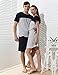 Suntasty Men's Summer Sleepwear Lounge Set Stripe Short Sleeve Pajamas Top with Solid Shorts Blue XL
