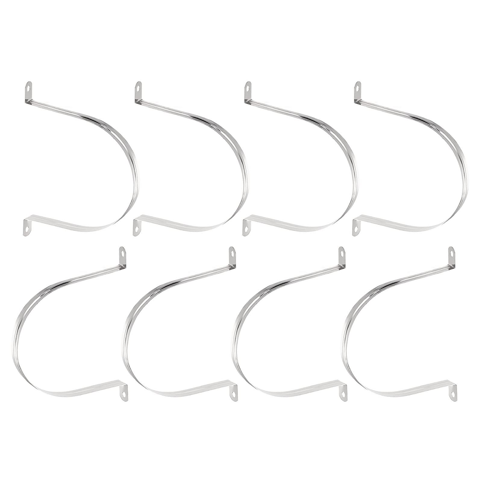 DTGN 18mm(W) Two Hole Strap - 8Pack - Good for Industrial 120mm Dia Pipe Fixing - 201 Stainless Steel Rigid Pipe Strap Clamp - Silver Tone โ image 1