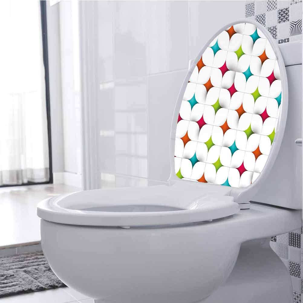 Toilet Lid Cover Stickers Geometric Modern Graphic Mosaic