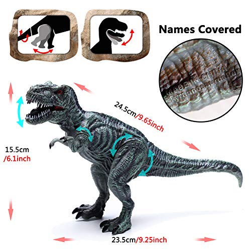 Hely Cancy 20 Pcs Realistic Dinosaur Action Figures with Movable Jaws, Educational Dinosaur Toys Playset for Kids