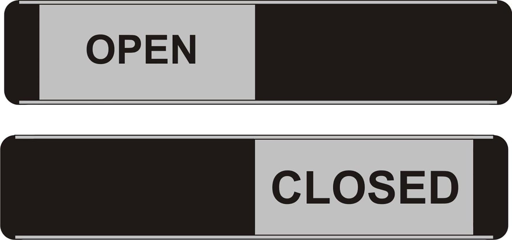 SECO OPEN/CLOSED Sliding Meeting Room Sign – 255 x 52mm – Aluminium & PVC – Pack of 5