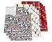 American Greetings Christmas Gift Wrapping Paper Sheets with Gridlines Bundle, 12 Sheets; Lettering, Reindeer and Plaid