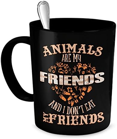 Vegan Gifts Animals Are My Friends And I Don't Eat My Friends - 11 oz Vegan Coffee Mug