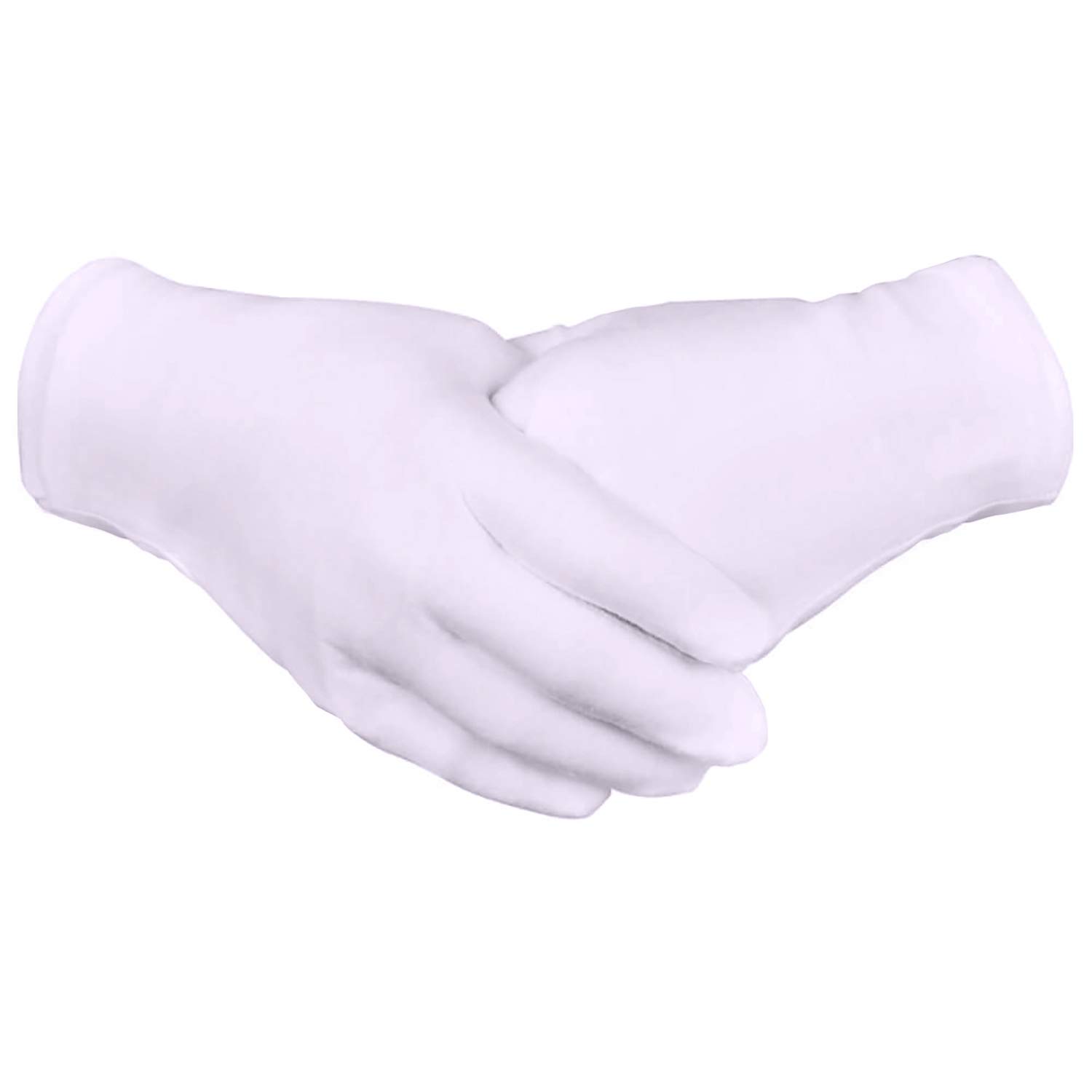 Zealor 12 Pairs Cotton Gloves Thickened Stretchable Lining Glove, Coin Jewelry Silver Inspection Gloves, Large Size