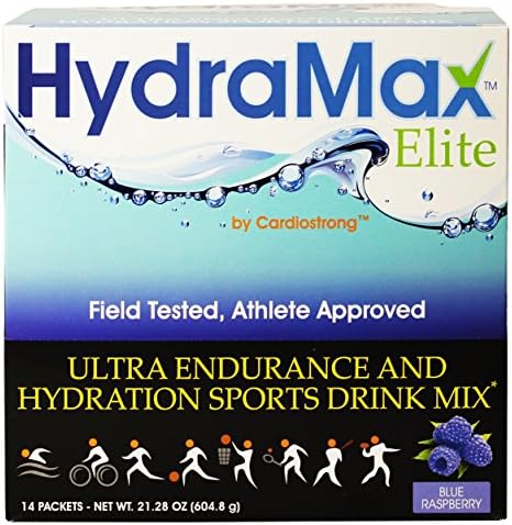 HydraMax Elite Blue Raspberry Ultra-Endurance and Hydration Sports Drink Mix--14 Count Box
