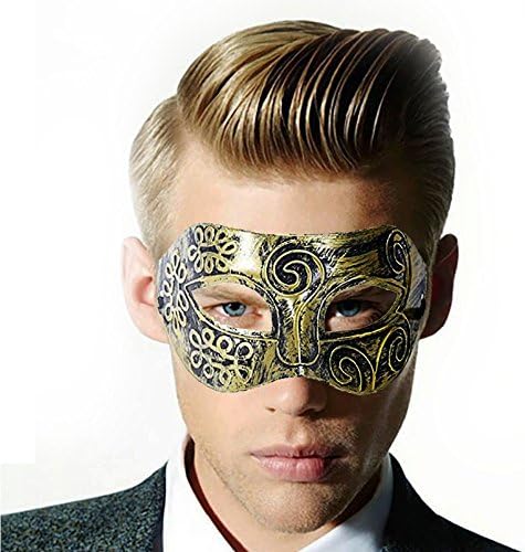 DivaCat Women's Lace Eye Mask For Masquerade Party Prom Ball Halloween (One Size, Gold Antique)