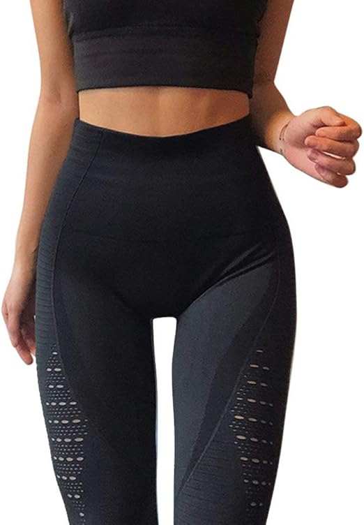 Damen Sport Hose Patchwork Push Up Mit Classic Hollow Out Design