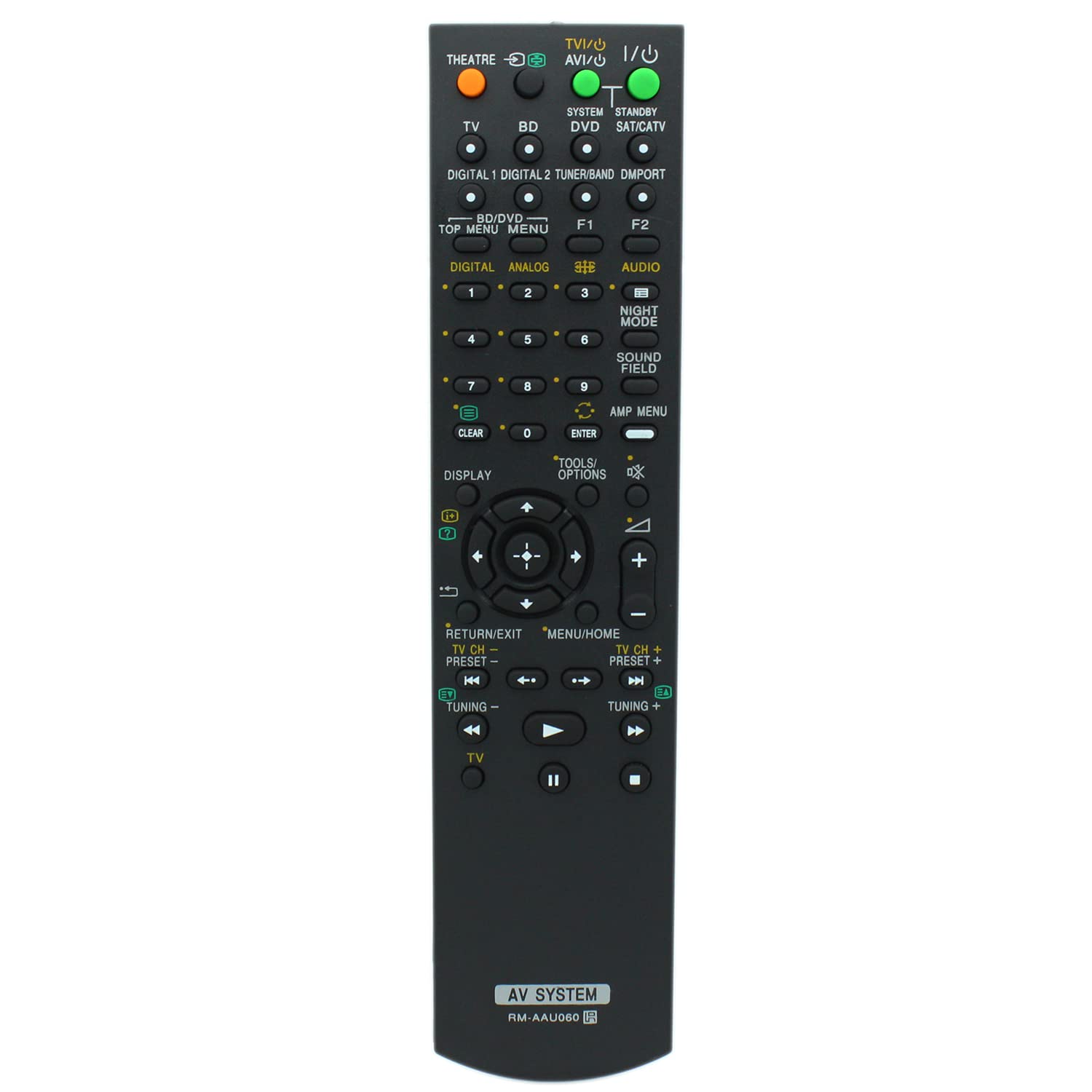 RM-AAU060 Remote Control Replacement for Sony Home Theater AV system STR-DG500 STR-DG600 STR-K1600 STR-KS360 STR-KS360S STR-V50 HT-IS100 SS-IS15 HT-CT100 HT-FS3 SA-WFS3