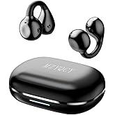 MZYQCY Open Ear Earbuds,Clip On Earbuds with Microphone,Wireless Bluetooth 5.4 Headset Sport Earphones for Running Gym,Sweatproof, Secure Fit for Work,Travel,Gift(Black)