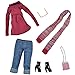 6 PCS Fashion Doll Toy Winter Sweater Pants Sunglasses Shoes Bag Scarf Outfits Clothes Accessories for 11.5 inch Height Barbie Dolls Toys Children Girls Birthday Xmas Gift