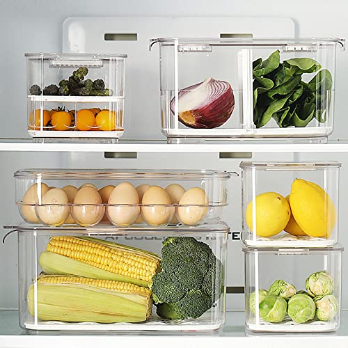 elabo Food Storage Containers Fridge Produce Saver 3 Piece Set