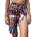 Wuchieal Women's Belly Dancing Belt Colorful Waist Chain Belly Dance Hip Scarf Belt (Black with colorful Beads, One Size)