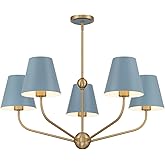 Crystorama Xavier 5 Light Vibrant Gold + Blue Chandelier