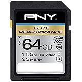 PNY Elite Performance 64GB Flash Memory High Speed SDXC Class 10 UHS-I (P-SDX64U395-GE)