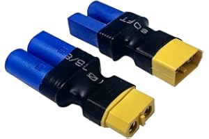 BABUVYA EC5 to XT60 Adapter,XT60 to EC5 Connector without Wires RC LiPo Battery Connectors (EC5 to XT60 Male & Female Adapter)