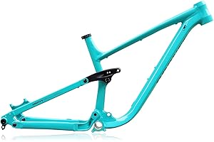 BSFHQS 27.5/29er Enduro Mountain Bike Frame 15.5"/17"/18" DH/AM Full Suspension Soft Tail Frame 12 * 148mm Thru Axle Boost Aluminium Alloy Disc Brake Frame(Green,27.5 * 18in)
