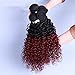 ATOZWIG@Malaysian ombre curly hair 1b#99j dark root burgundy end 2 tone colored kinky curly 3 bundles red human hair weave Hanne hair