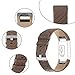 Vancle Fitbit Charge 2 Band,Luxury Genuine Leather Replacement Strap for Fit bit Charge 2(No Tracker) (Weave Gray)
