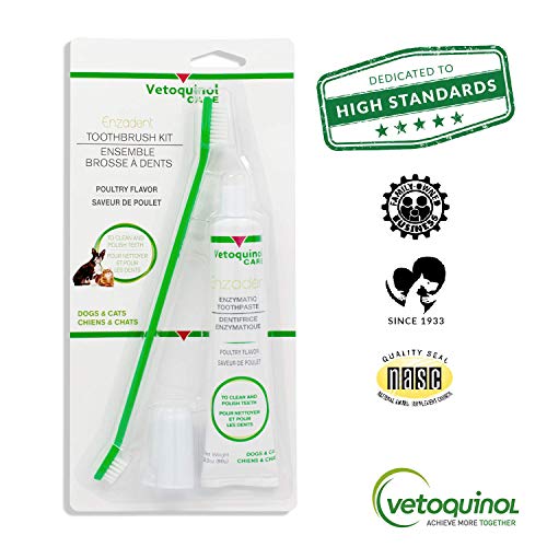 Vetoquinol Enzadent Enzymatic Toothpaste Kit + Fingerbrush & DualEnd