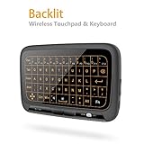 Mitid Full Touchpad Mini Keyboard Mouse Combo, 2.4GHz Wireless Remote Controls Google / Android TV Box, Smart TV, IPTV (Black)