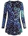Laksmi Tunic Tops For Juniors, Womens Long Sleeve Tunic Shirts Tie Dye Business Dressy A Line Blouse Tops,Blue Green XX-Large