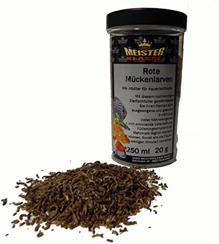 SAWA Meisterklasse Sahawa® Mosquito Larvae Dried 250 ml Dose, Ornamental Fish Food, Fish Food, Bloodworm