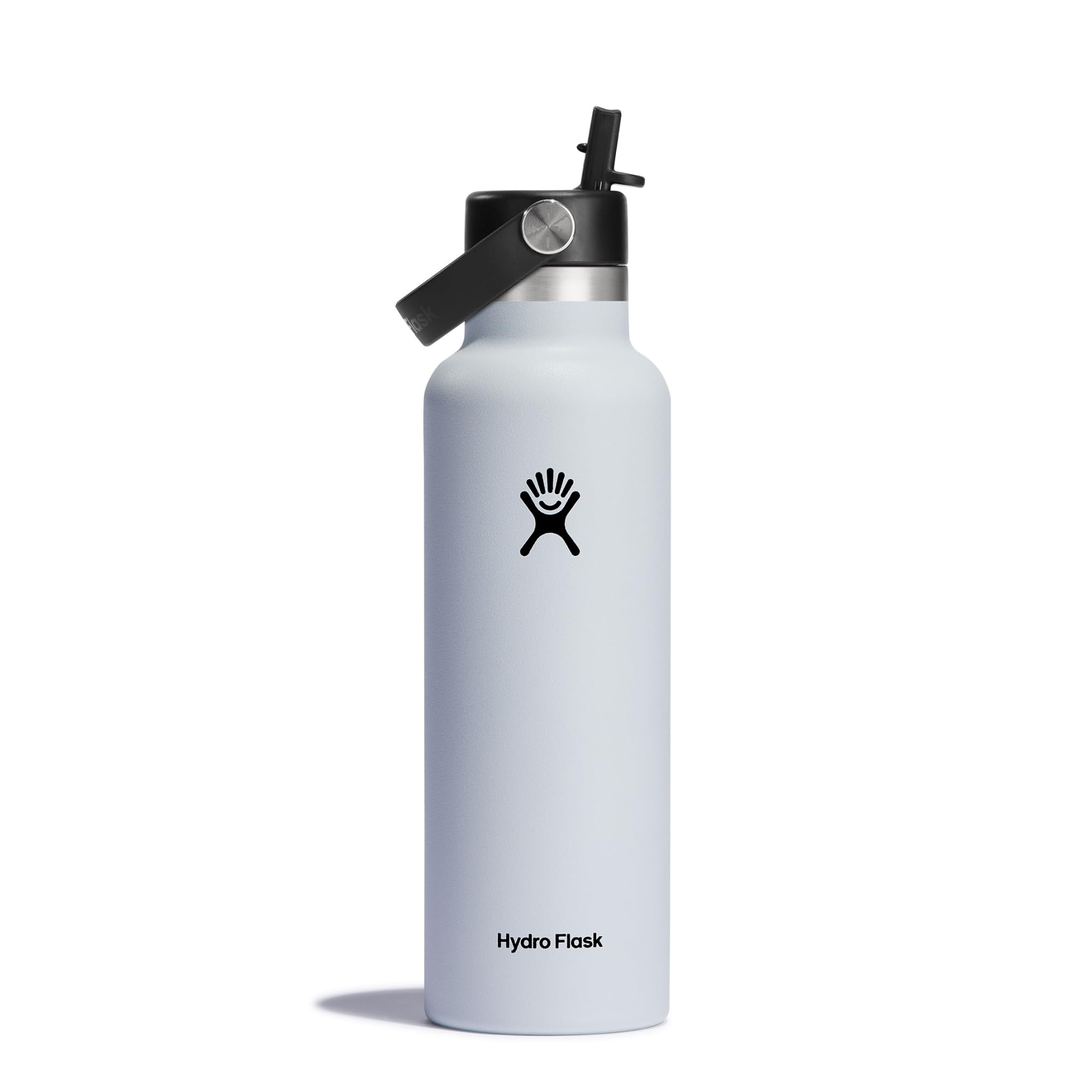 Hydro Flask - Water Bottle 621 ml (21 oz) - Vacuum Insulated Stainless Steel Water Bottle with Flex Straw Cap - Standard Mouth - White — image 1