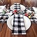 Grancens 100% Cotton Buffalo Plaid Check Cloth Napkin Set of 6 for Thanksgiving, Christmas, Family Dinner or Gathering, Party, Picnic, Buffet, Wedding (17x17, Black & White)
