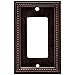 Brainerd 64405 Beaded Single Decorator Wall Plate / Switch Plate / Cover, Venetian Bronze