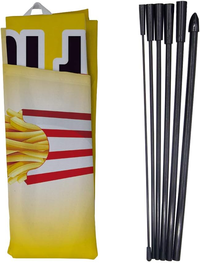 QSUM Frites Feather Flag,8FT Frites Advertising Swooper Flag with Pole Kit, Ground Spike, Frites Signs for Businesses and Storefronts - Image 4