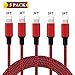 iPhone Charger, Mfi Certified Cable, 5 Pack (3FT 3FT 3FT 3FT 3FT) Extra Long Nylon Braided Charging&Syncing Cord Compatible with iPhone Xs/XR/XS Max/X/7/7Plus/8/8Plus/6S/Plus/5C More Red&Black