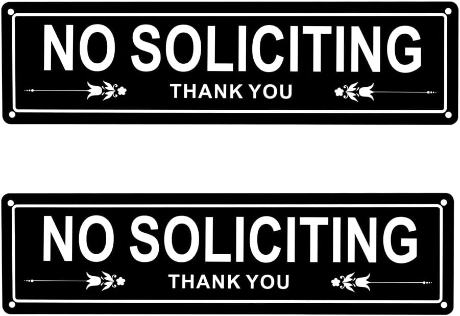 Yard Signs - Kichwit 2 Pack Aluminum No Soliciting Sign for Front Door, No Solicitors Sign for House, 11.8
