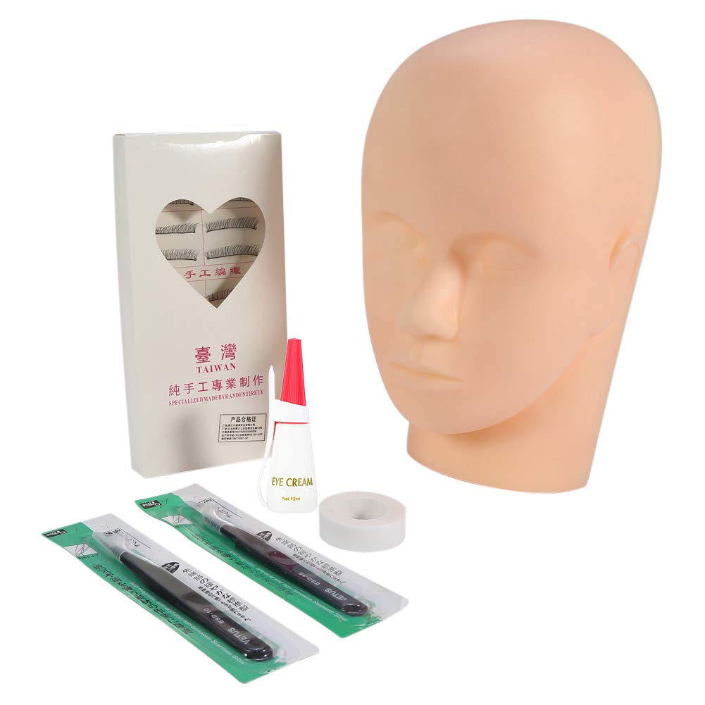 Mannequin Head, Training Head, Makeup Salon Household Barber Fake for Training Mannequin Tool for Make Up Practice Eyelash Practice Kit