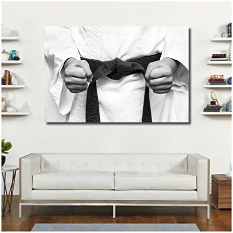 Artrend W0601 Karate Kimono Fighter Fists Strong Sport Large Format Printers Poster 16x24 Inch with Frame Ready to Hang