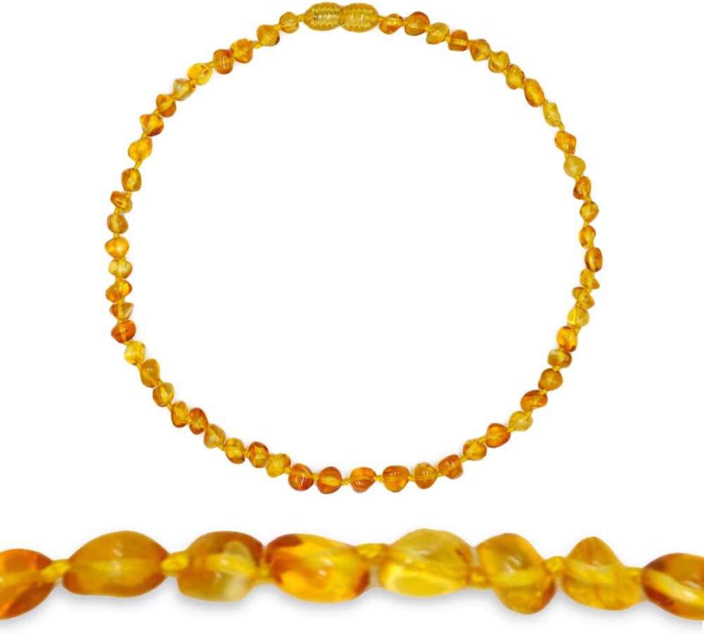 Mwfus Amber Necklace - Certified 100% Natural Raw Baltic Amber Jewelry, 13'',Quimp