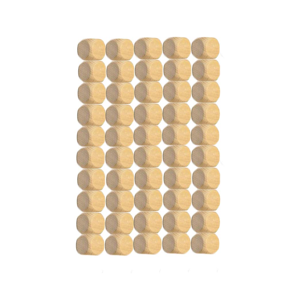 Healifty 50pcs Wooden Cubes Crafts Blank Wood Dice Wood Square Blocks for Puzzle Making DIY Crafts 20MM