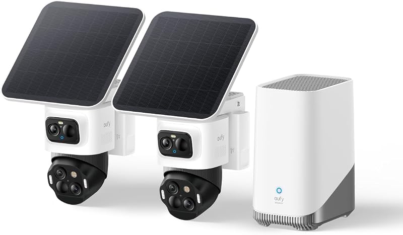 Anker Eufy SoloCam S4 Câmara Solar 3-Lentes PTZ 4K Exterior, Kit 2+1