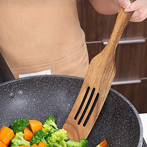 Wooden Cooking Utensils, Wooden Spatulas Set As Seen On TV, AOOSY 5 Pcs