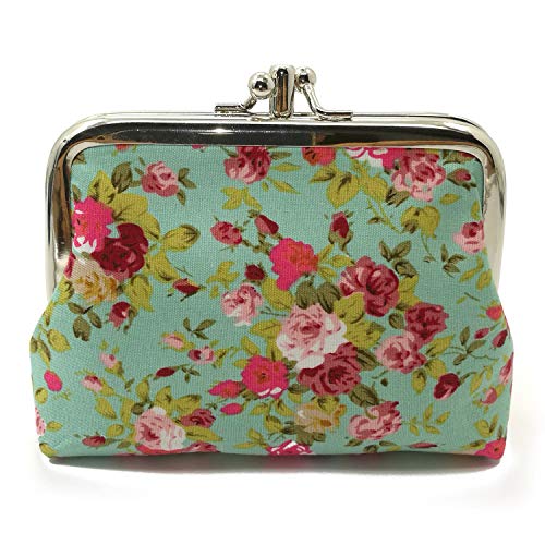 Cute Floral Buckle Coin Purses Vintage Pouch Kiss-lock Change Purse Wallets (06)