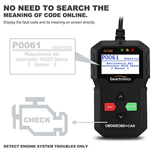 Geartronics OBD2 Scanner Vehicle CAN Scan Tool Automotive Diagnostic Code Reader for Cars Check Engine Light Diagnostic Scan Tool